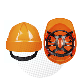 casco con arnes interior color naranja